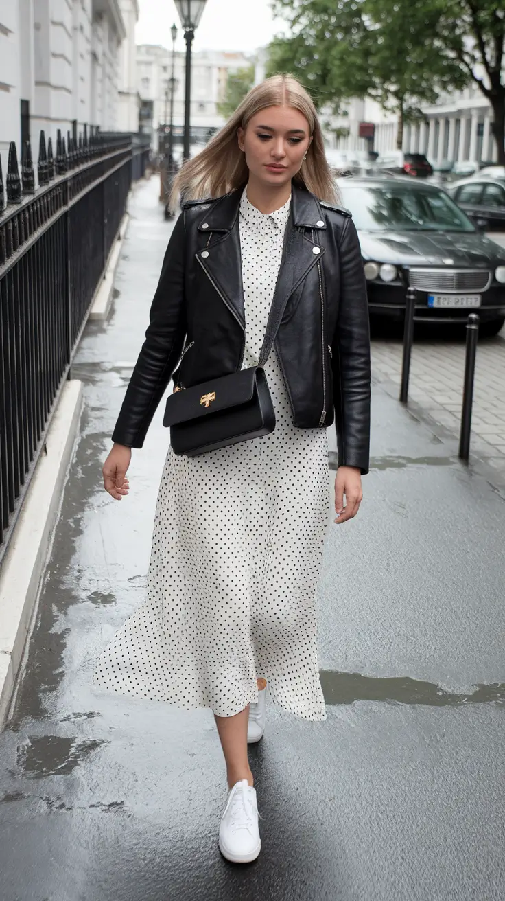 cute fall outfits for women Chic Leather Meets City Romance