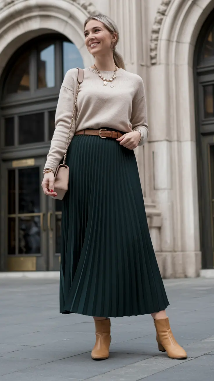 cute fall outfits for women Forest Green & Camel Balance