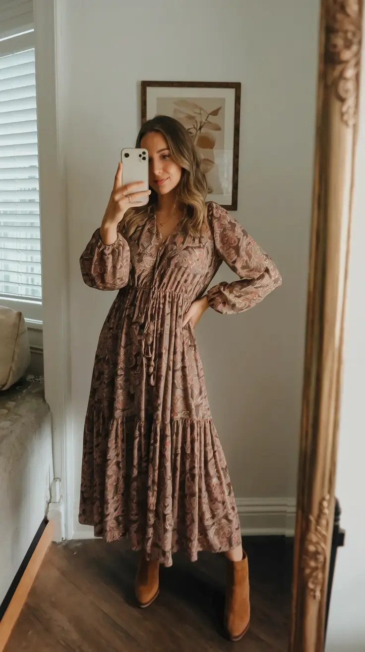 cute fall outfits for women Soft Florals for an Earthy Autumn Mood