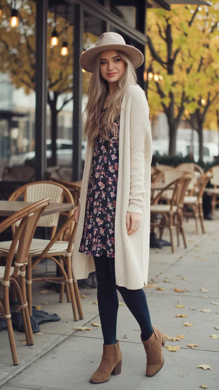 cute fall outfits for women Café-Ready in a Long Cream Cardigan