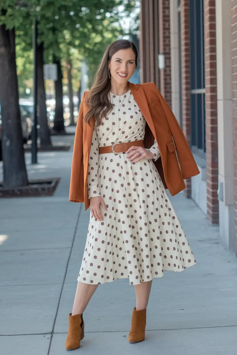 cute fall outfits for women Vintage Polka with a Modern Twist