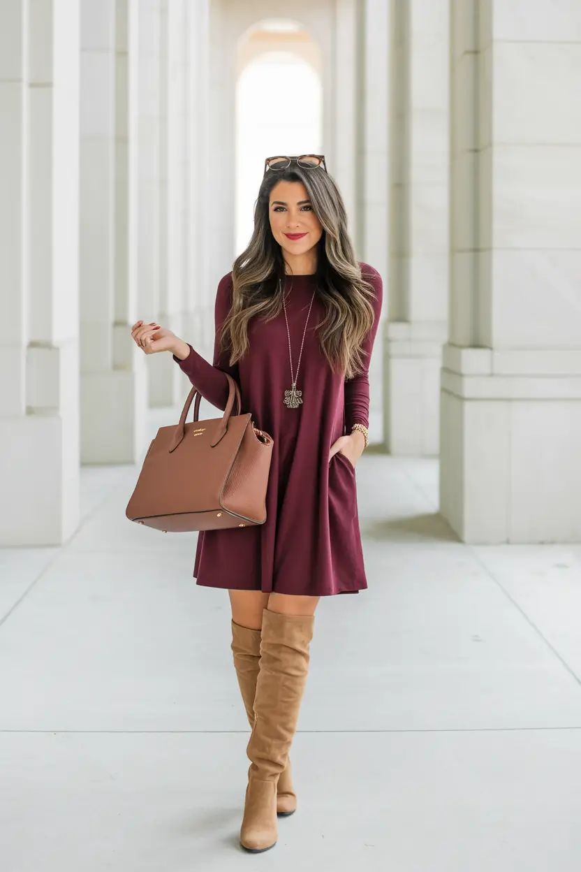 fall birthday outfits Burgundy Simplicity with a Side of Chic