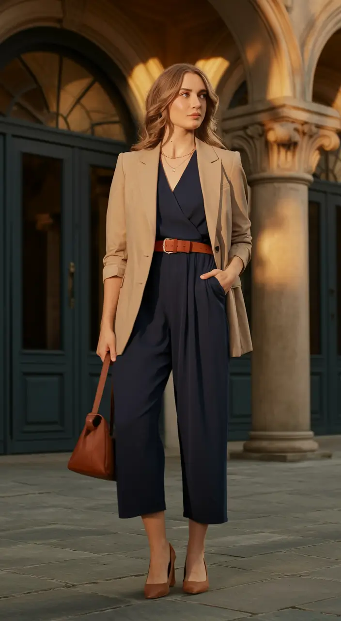fall business casual outfits Power Neutrals with a Tailored Edge