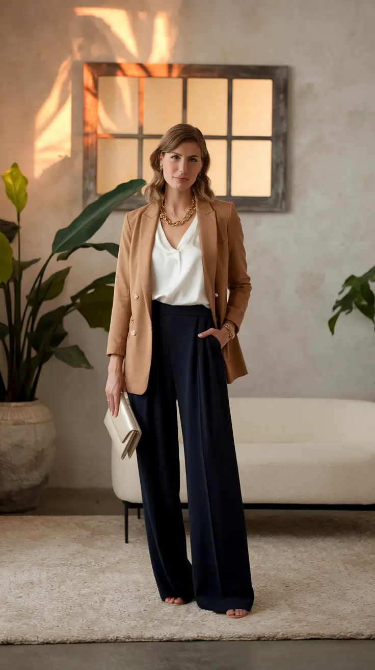 fall business casual outfits Polished Neutrals with a Luxe Feel