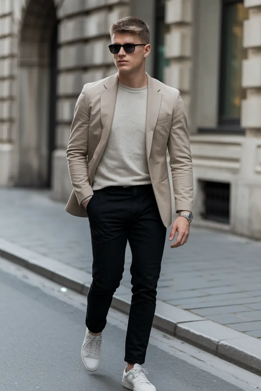 fall business casual outfits for men The Soft Neutrals Streetwear Hybrid