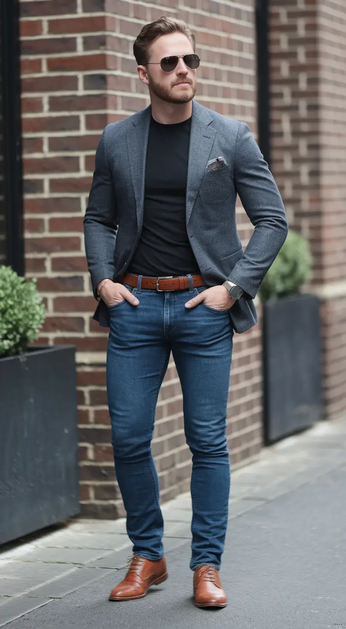 fall business casual outfits for men Charcoal Edge Meets Fall Cool