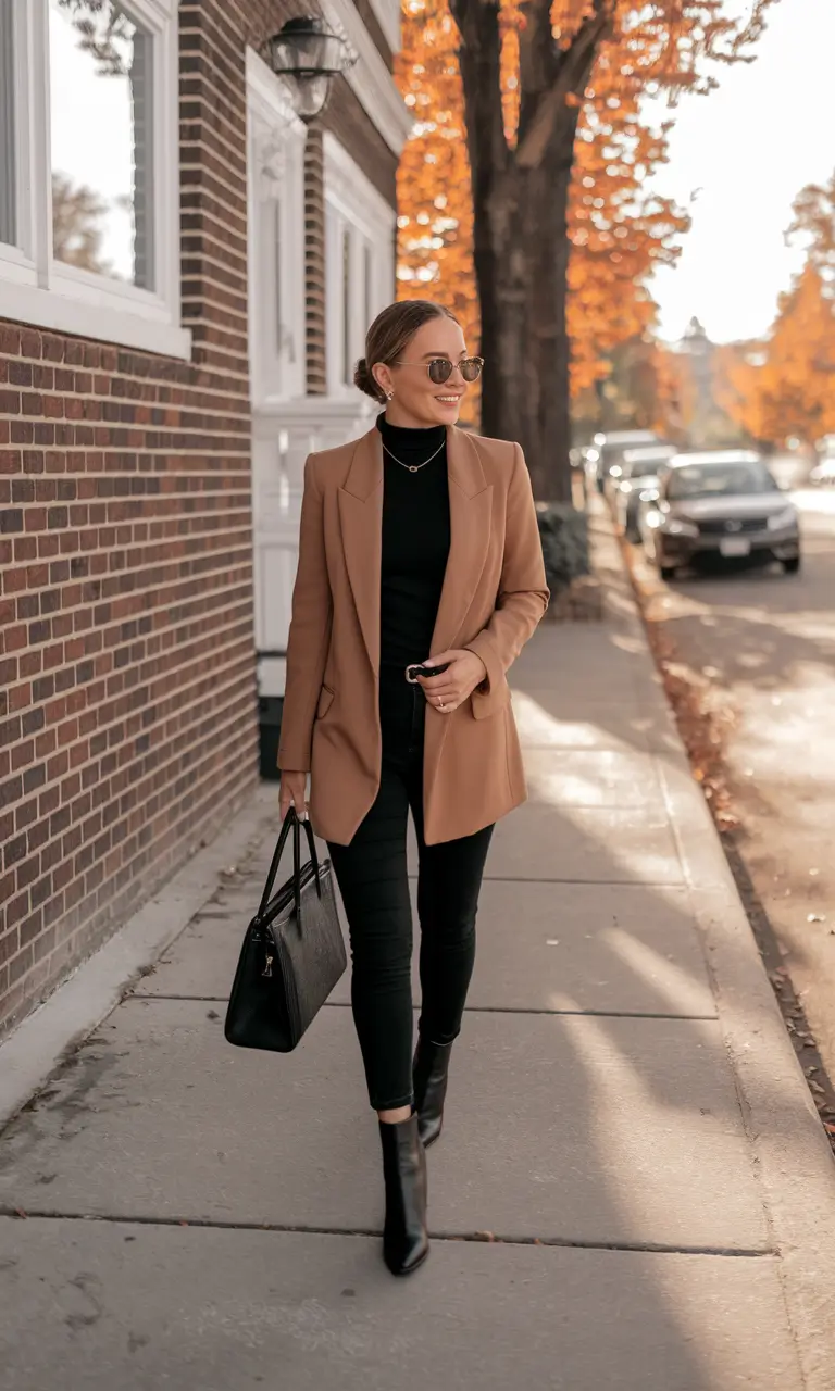 fall capsule wardrobe 2025 work Tailored Confidence on a Crisp Day