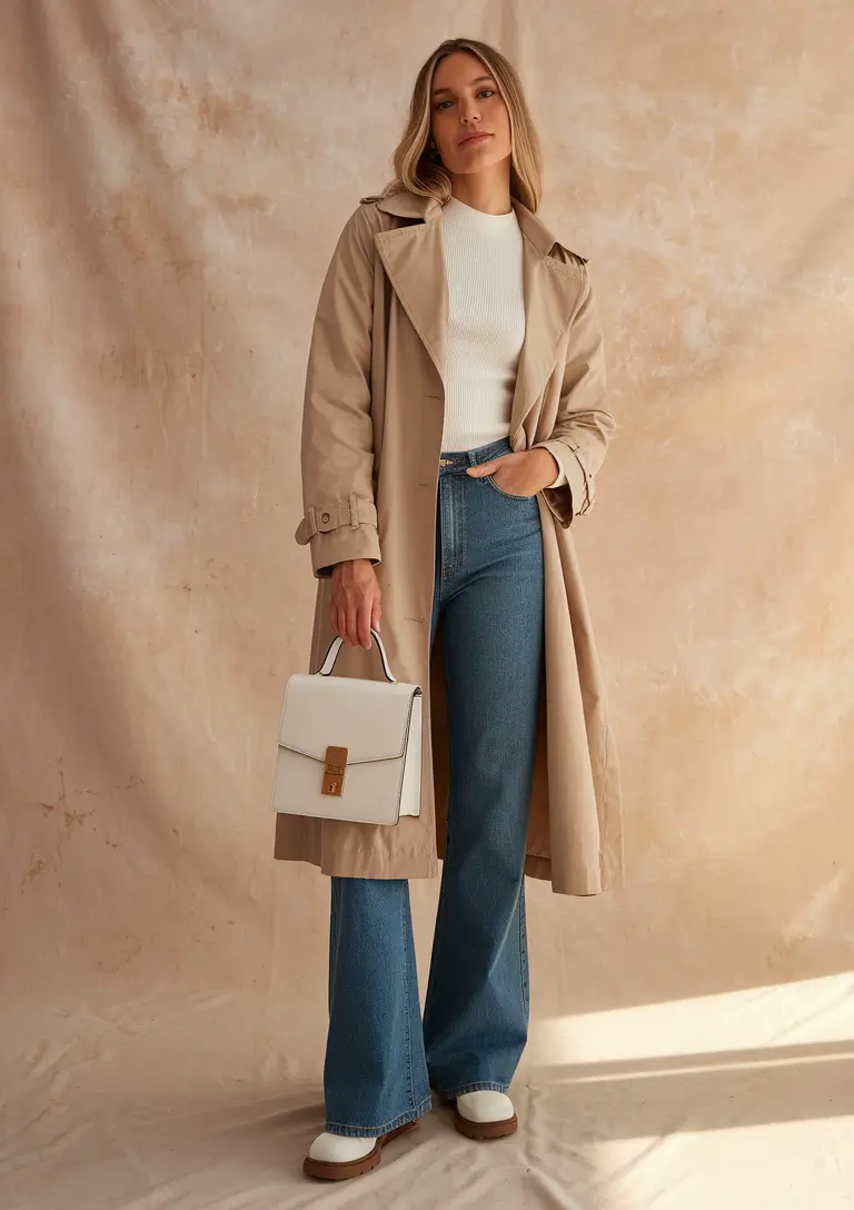fall capsule wardrobe 2025 travel Classic Trench with a Retro Edge