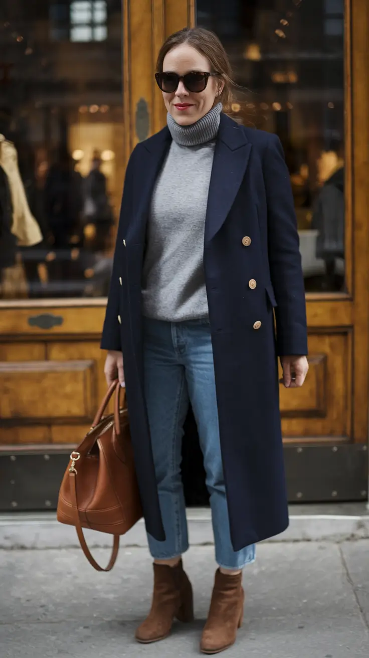 fall capsule wardrobe Retro Cool with Navy Structure