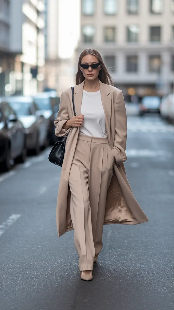 fall capsule wardrobe Soft Structure in Tonal Neutrals