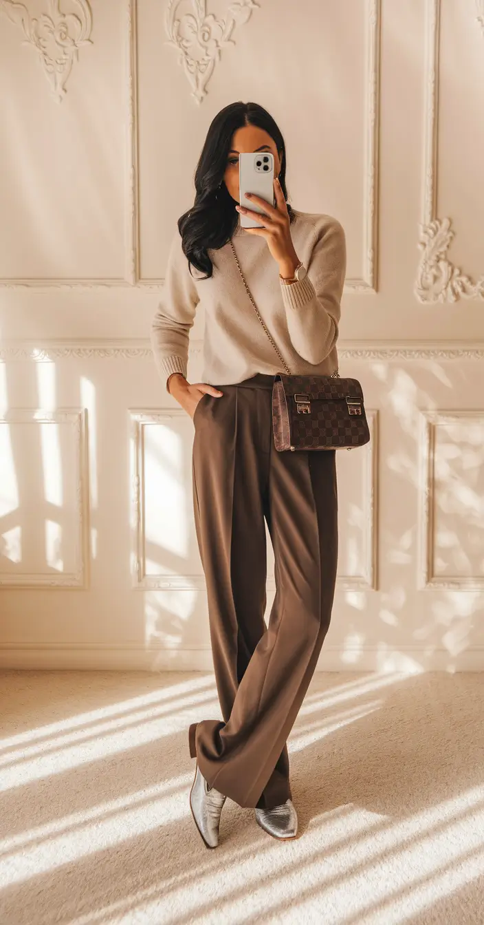 fall capsule wardrobe 2025 over 40 Soft Neutrals Meet Sharp Tailoring