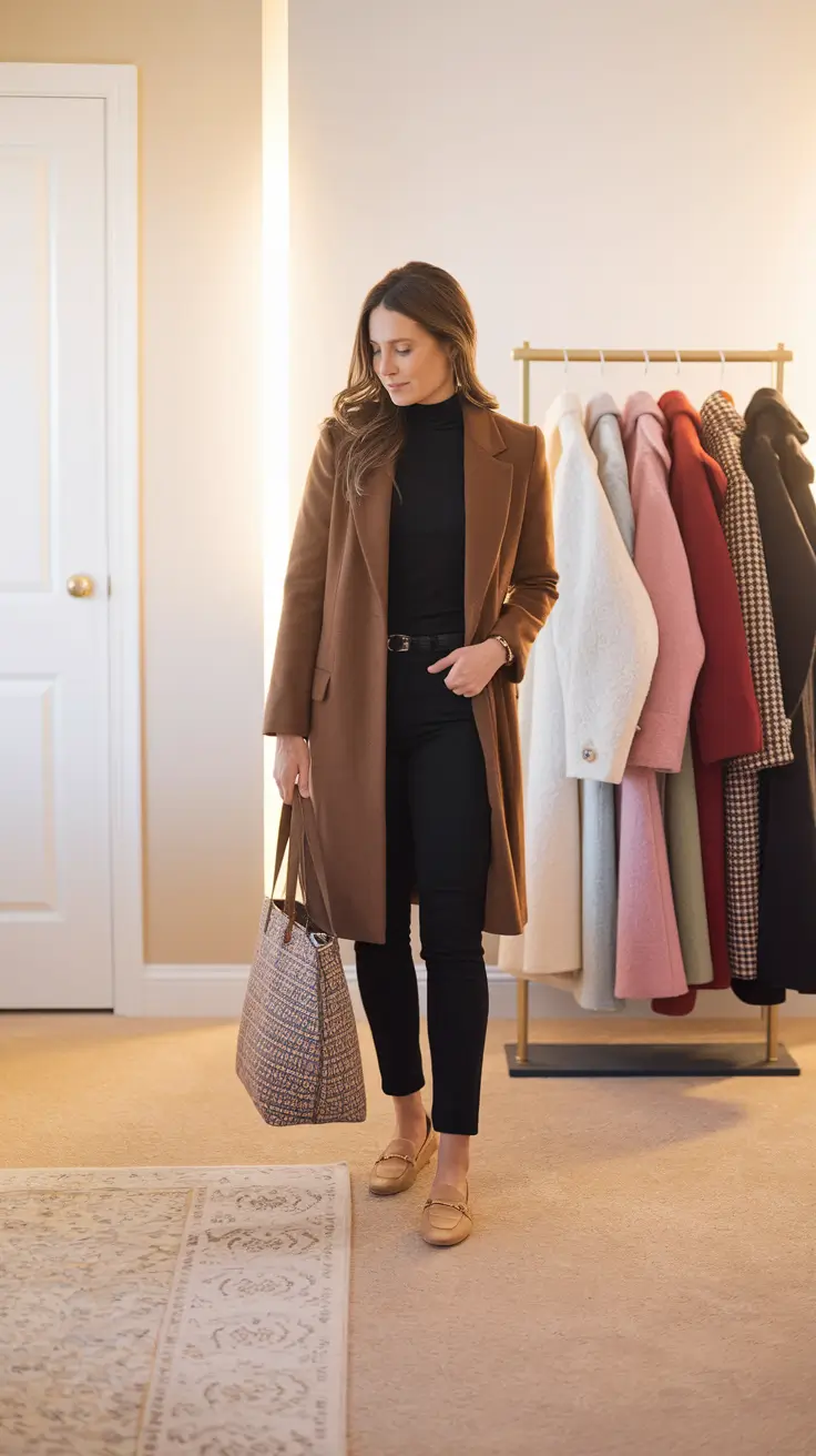fall capsule wardrobe Textured Layers in Warm Tones