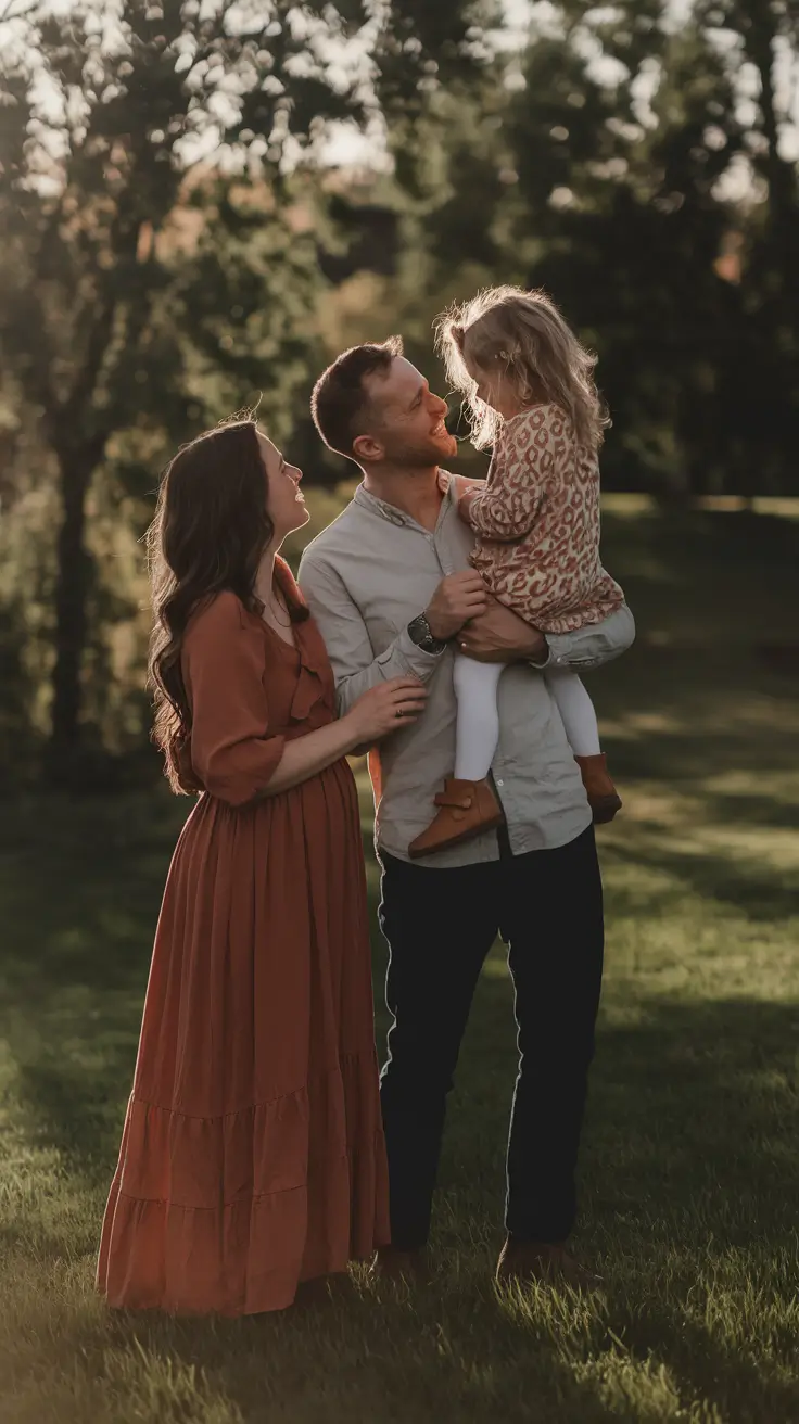 fall family pictures outfits burnt orange Warm Tones with Vintage Romance