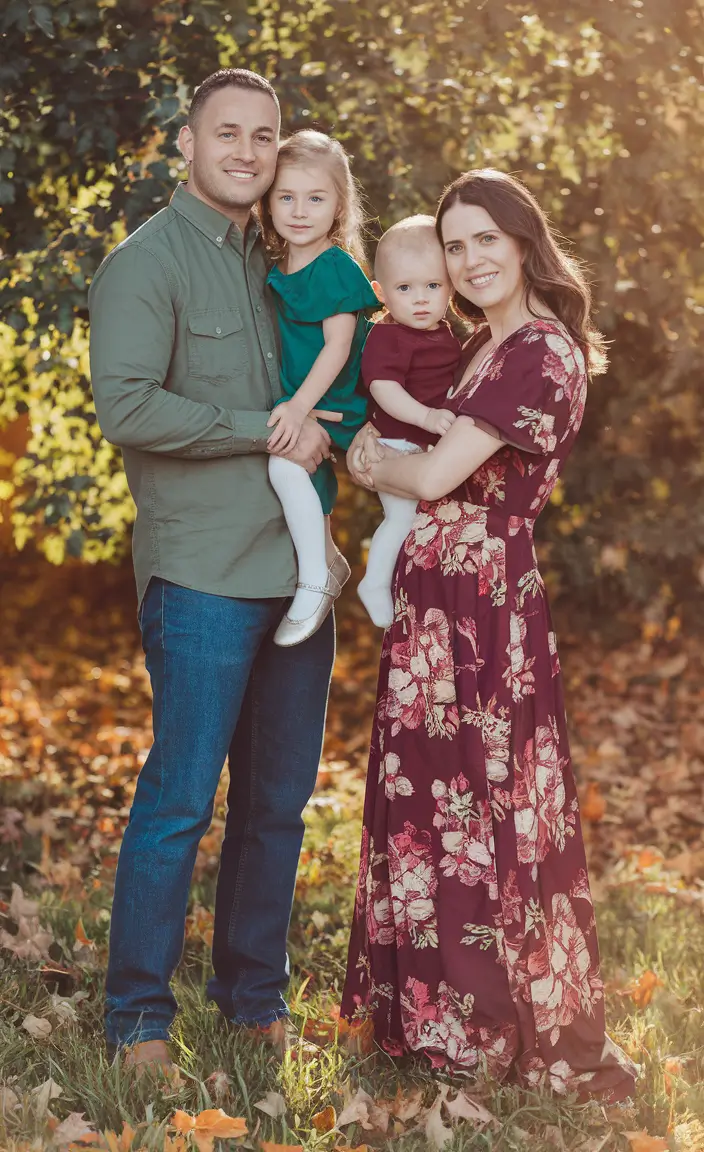 fall family pictures outfits Wine Red Meets Garden Green