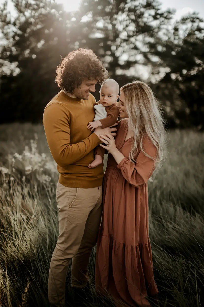 fall family pictures outfits Muted Mustard and Warm Clay