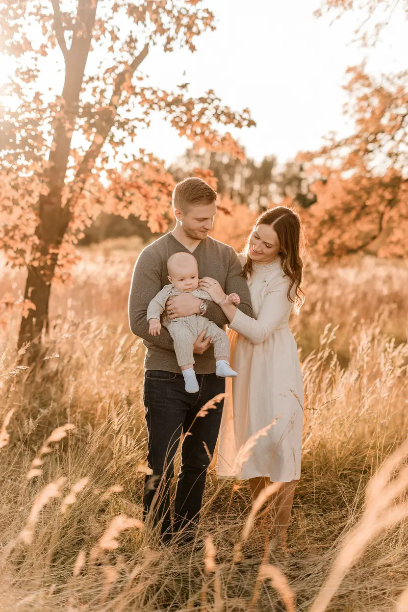fall family pictures outfits neutral Golden Hour Dream in Soft Creams