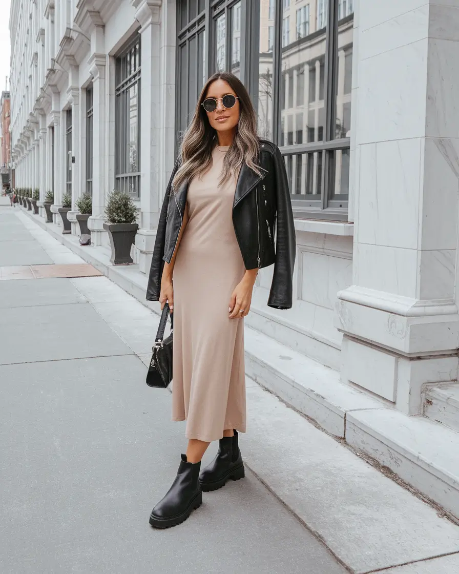 fall fashion outfits casual Feminine Edge in Neutrals and Leather