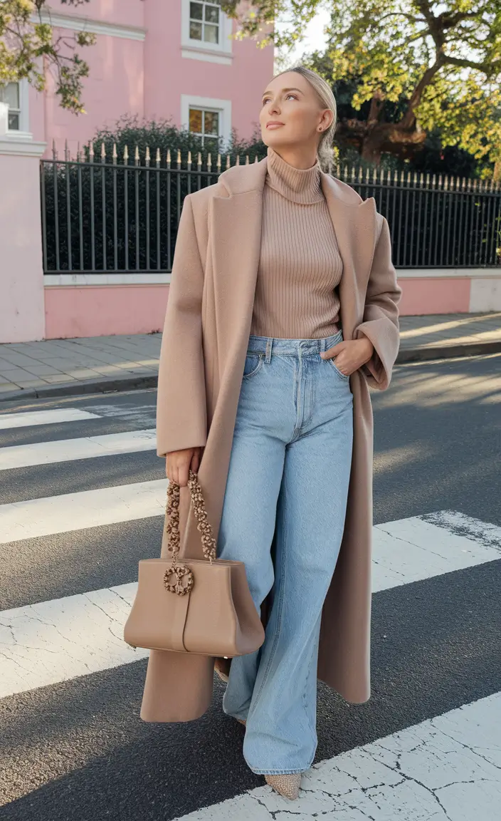 fall fashion women over 50 outfits Camel Coats & Soft Denim Days