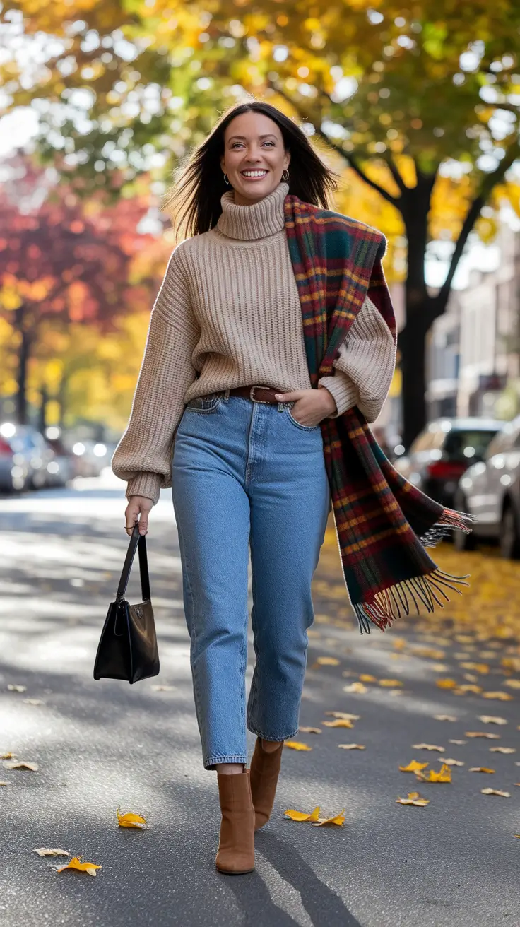 fall outfits with boots 2025 Autumn Walks and Waffle Knits