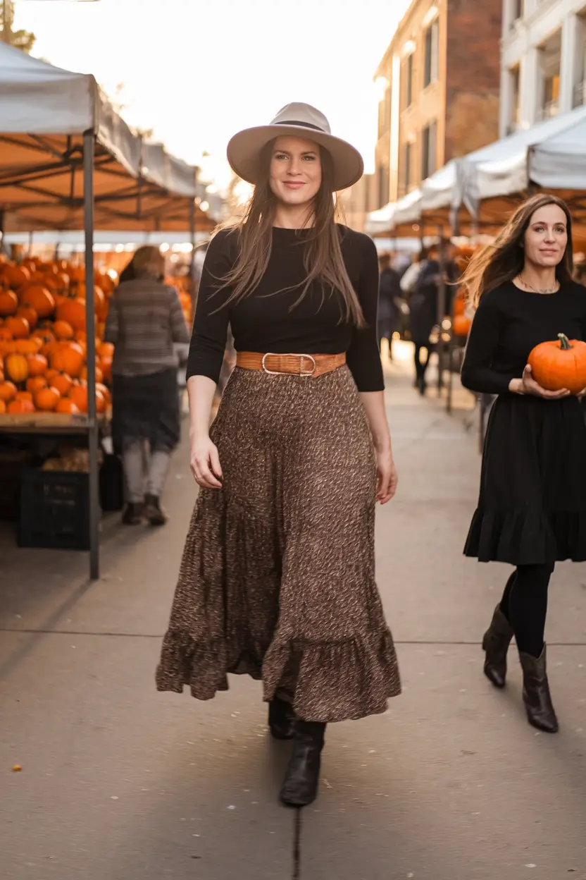 fall plus size outfits aesthetic Pumpkin Patch Boho with Western Flair