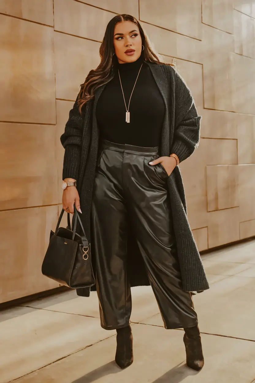 fall plus size outfits black women All Black Everything, But Make It Luxe