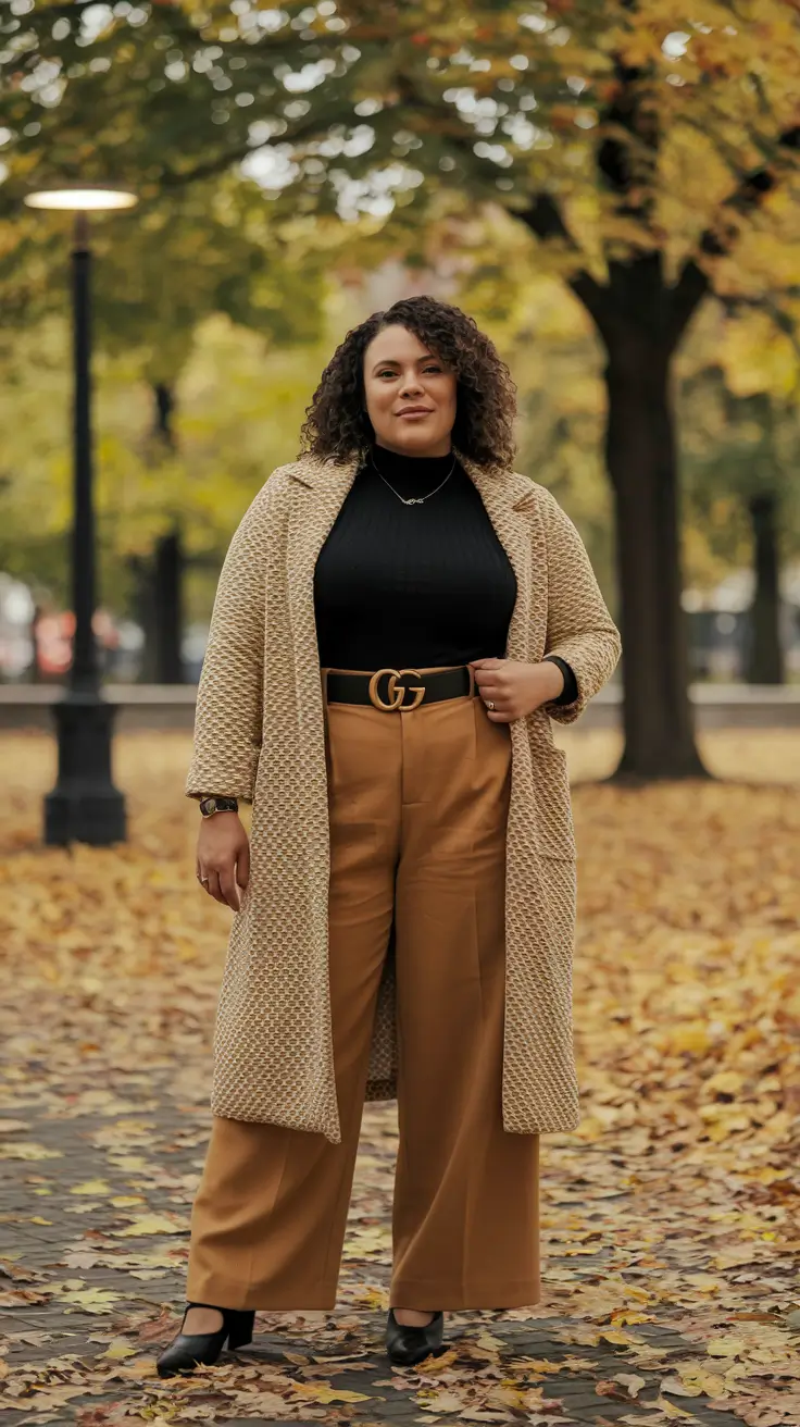 fall plus size outfits for work office Business Casual Meets Autumn Warmth