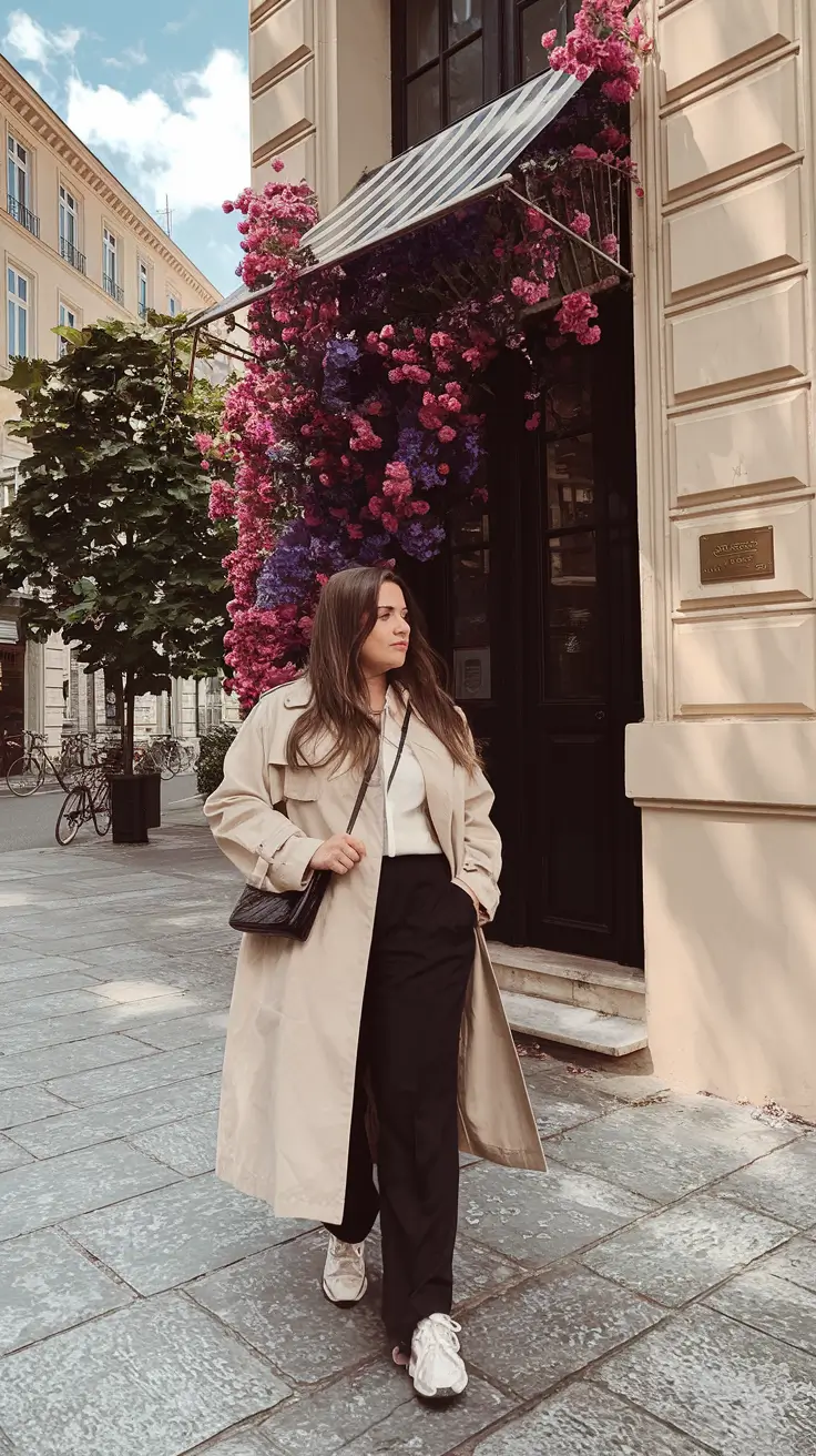 fall plus size outfits going out Street Chic in a Trench