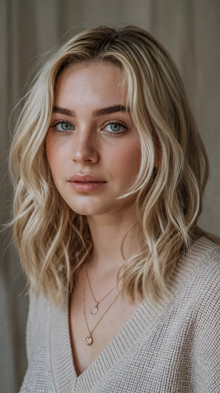 august hair color ideas cool champagne blonde with soft texture