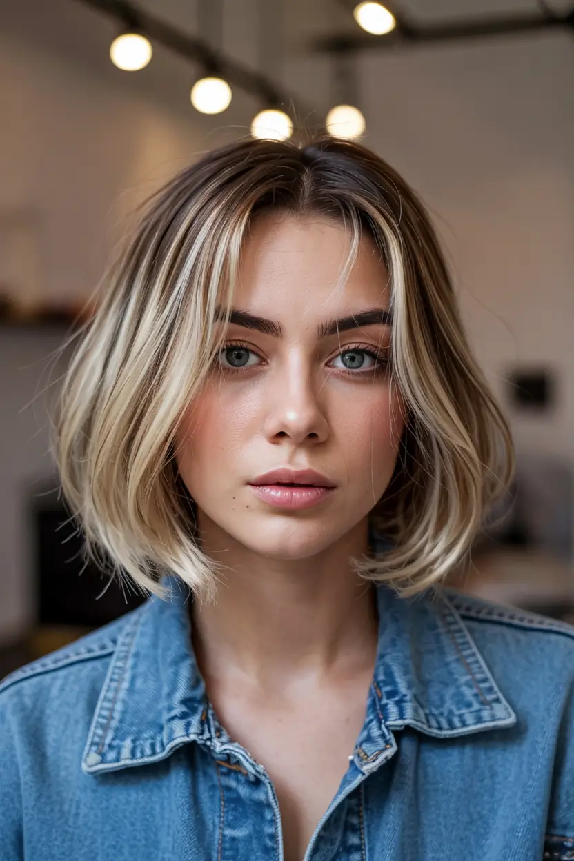August haircuts 2025 French Blonde Bob with Face-Framing Layers