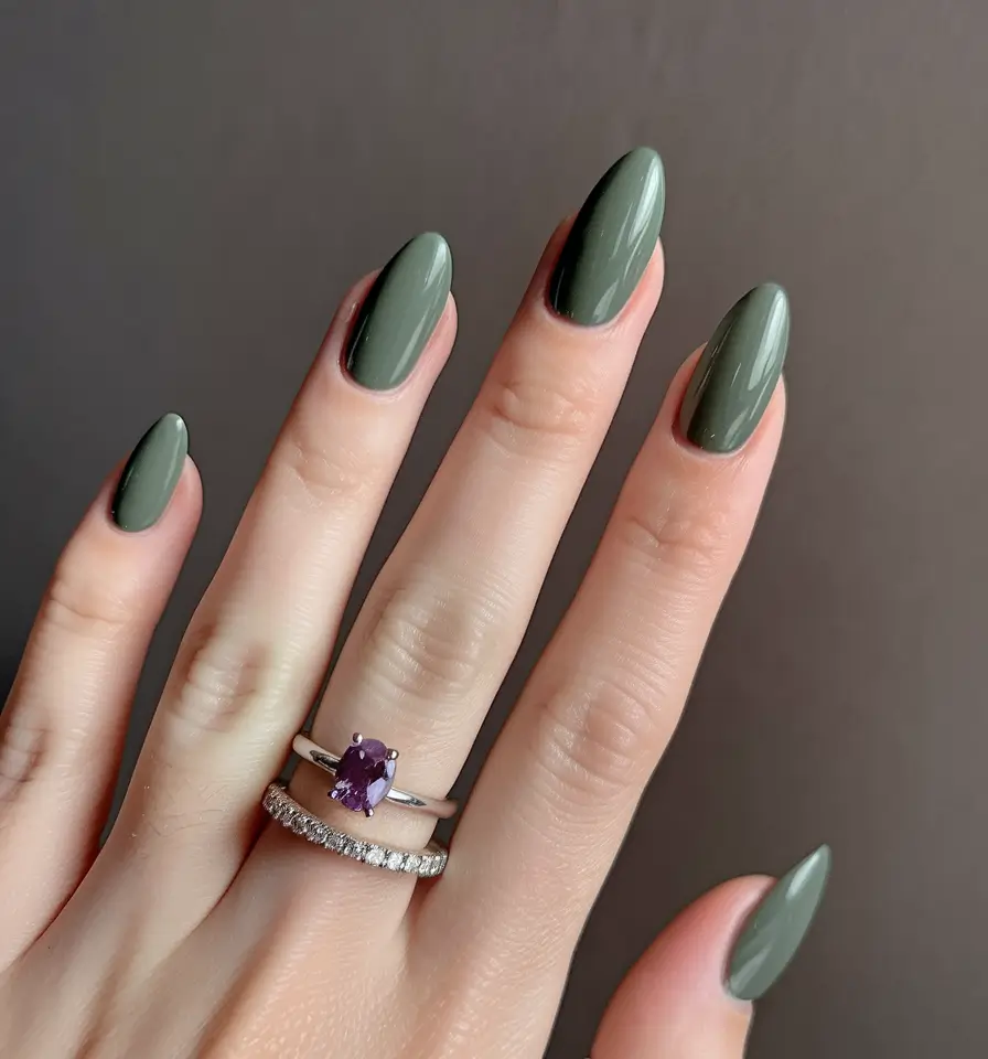 august nails colors Muted Olive Green for a Soft Statement