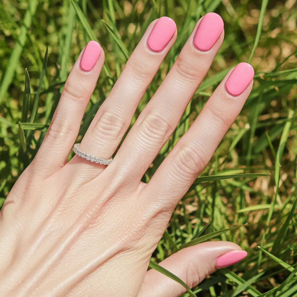 august nails colors Vivid Watermelon Pink for Late Summer Glow