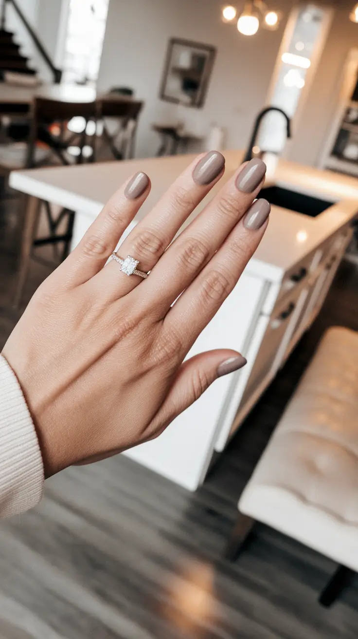 august nails color ideas Latte Beige Elegance