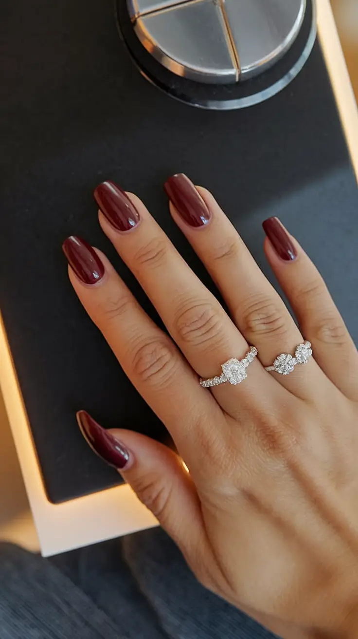 august nails color ideas Deep Cherry Crush