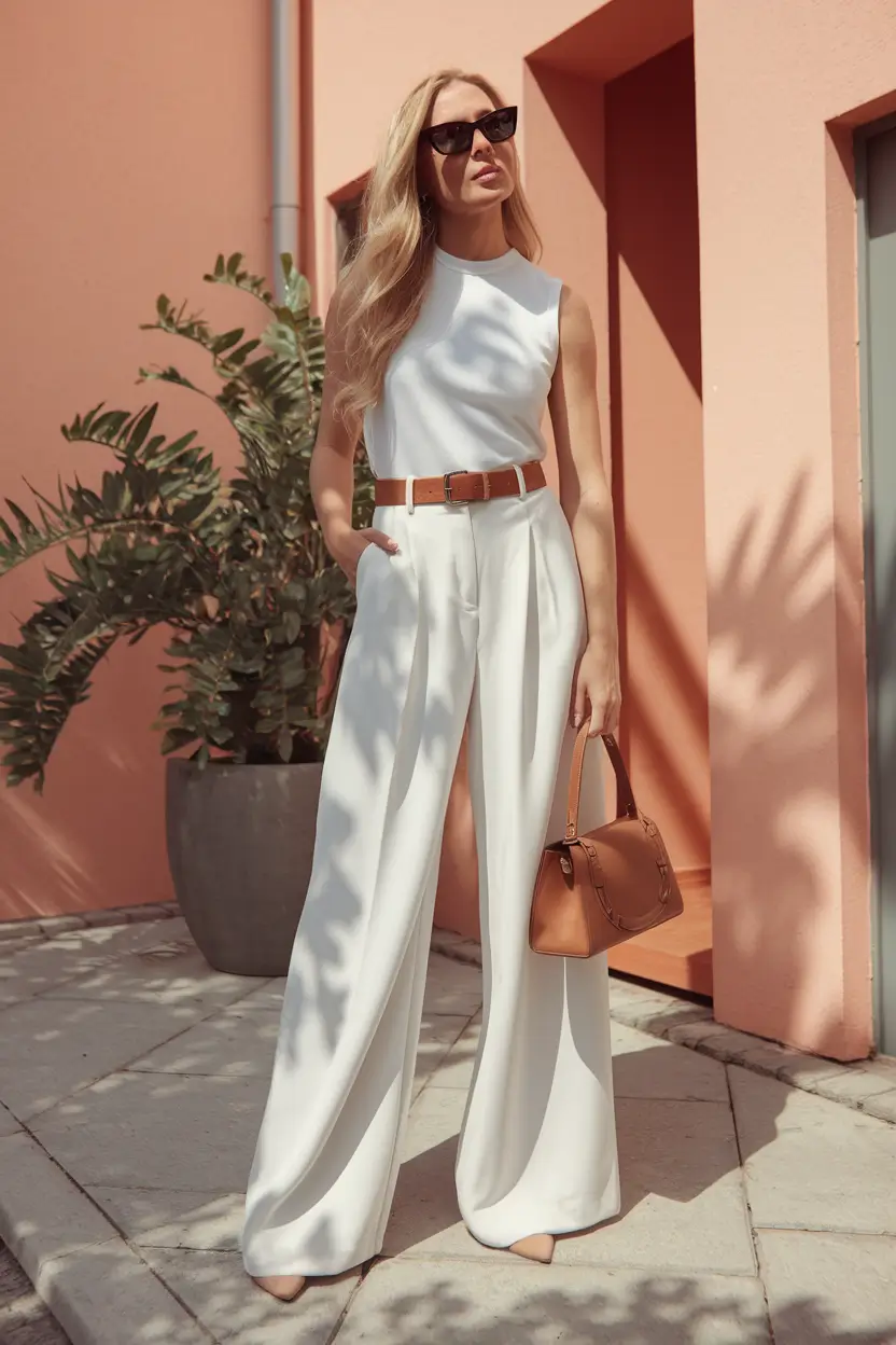 august outfits women work Polished Monochrome with a Summer Twist
