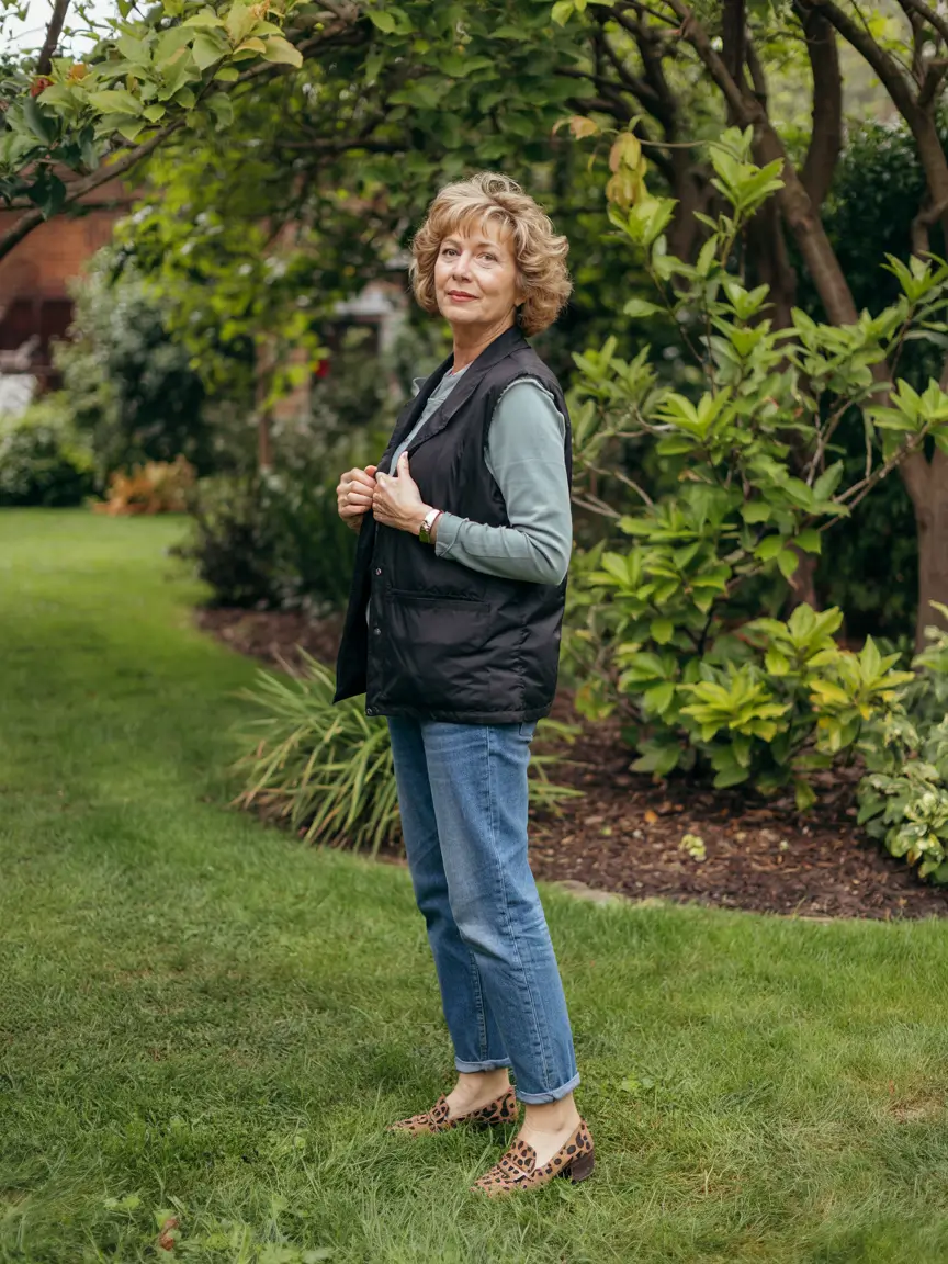 cute fall outfits for women over 60 - Playful Comfort with Leopard and Layers