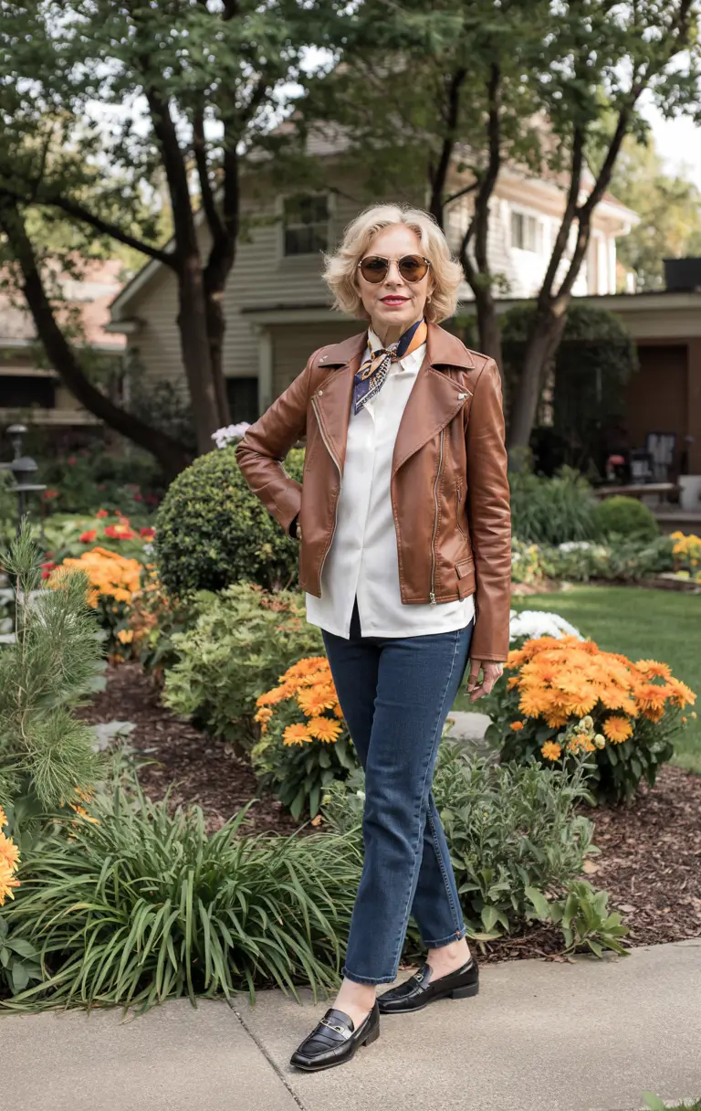 cute fall outfits for women over 60 Classic Edge with a Moto Twist