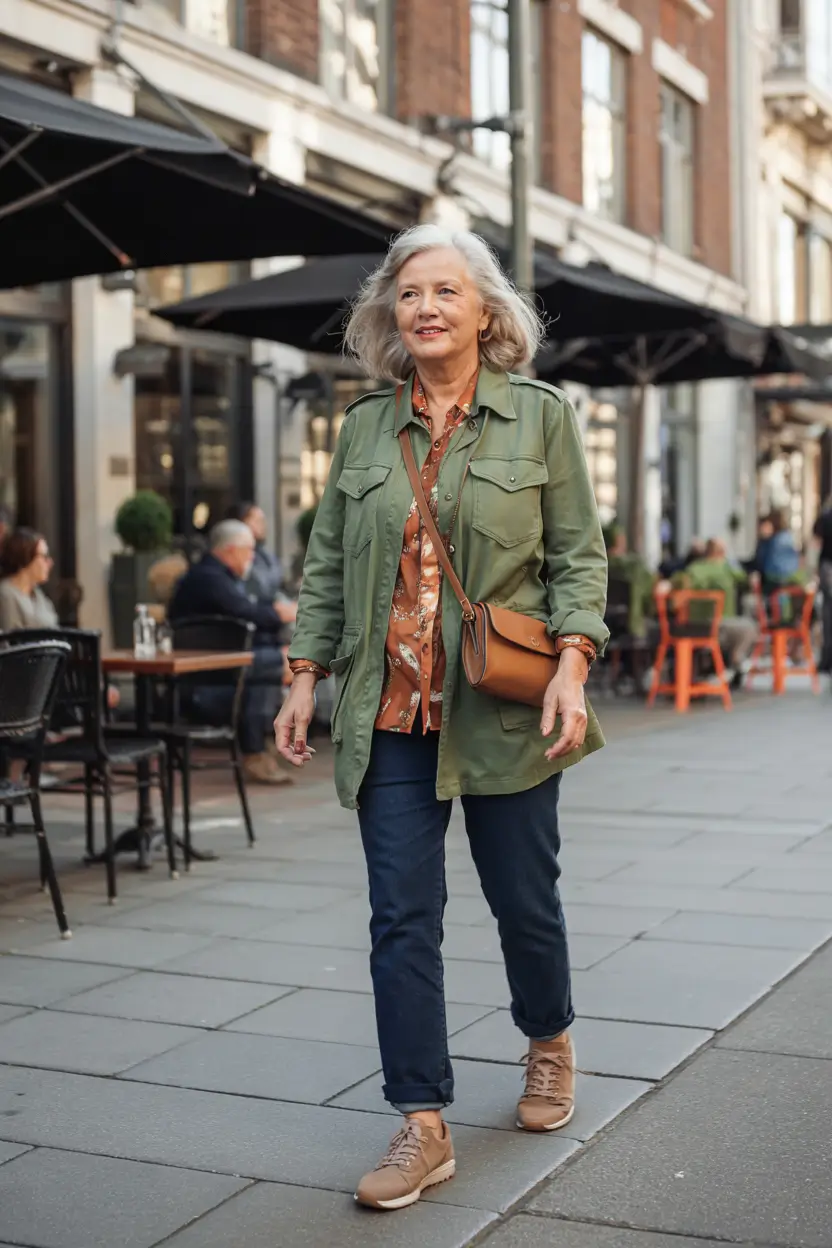 cute fall outfits for women over 60 - Utility Chic with Earthy Tones
