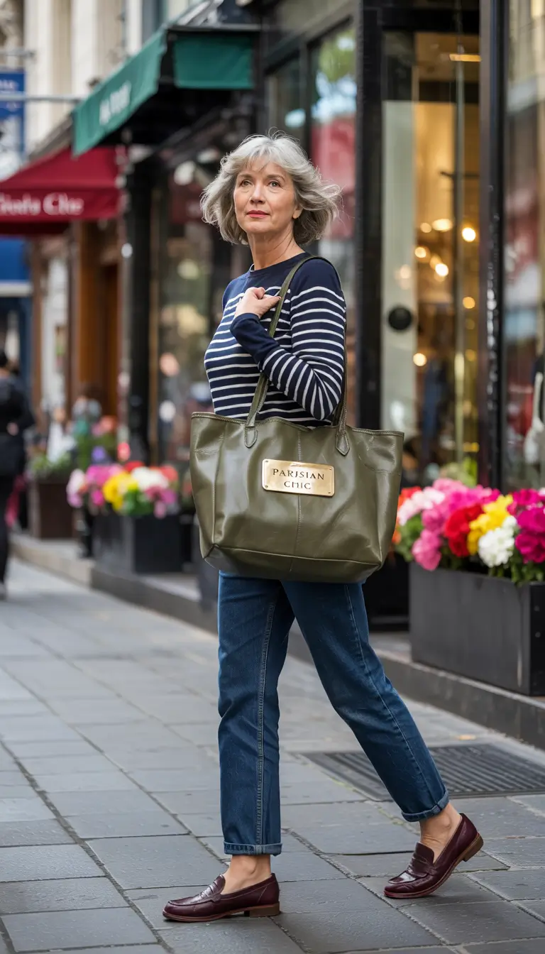 cute fall outfits for women over 60 - Stripes and City Steps