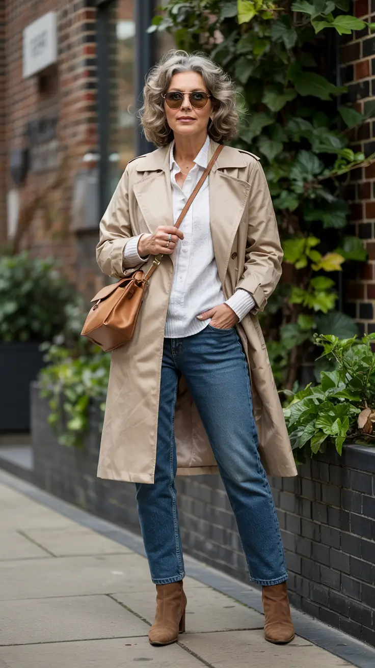 cute fall outfits for women over 60 - Denim and Boots with Urban Simplicity