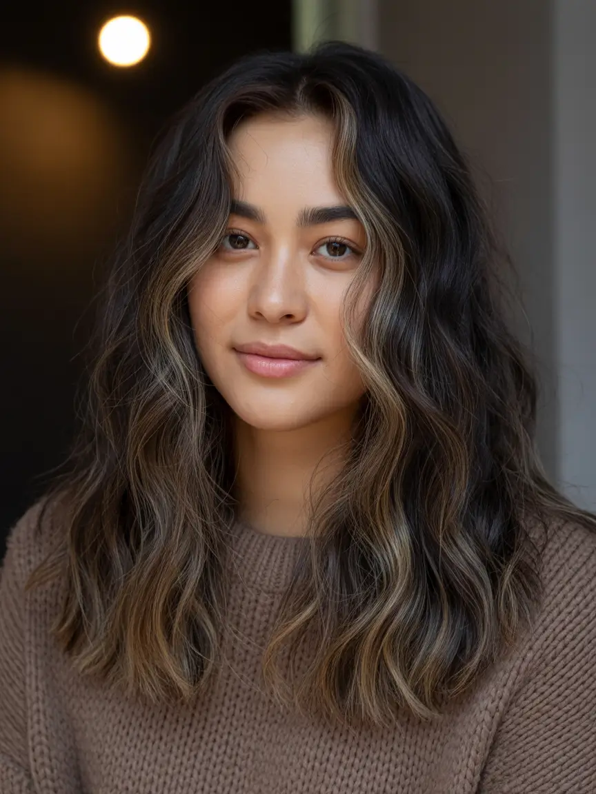 dark brown fall hair colors Smoked Cocoa with Dimensional Highlights