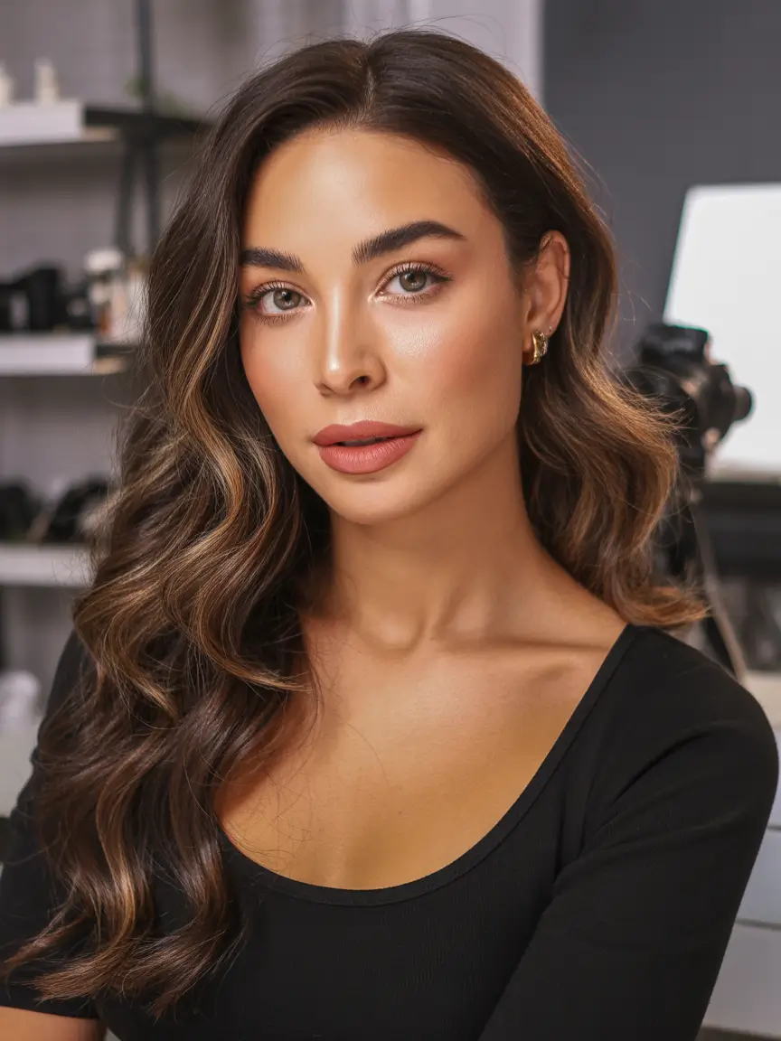dark brown fall hair colors Soft Glam with Espresso Waves