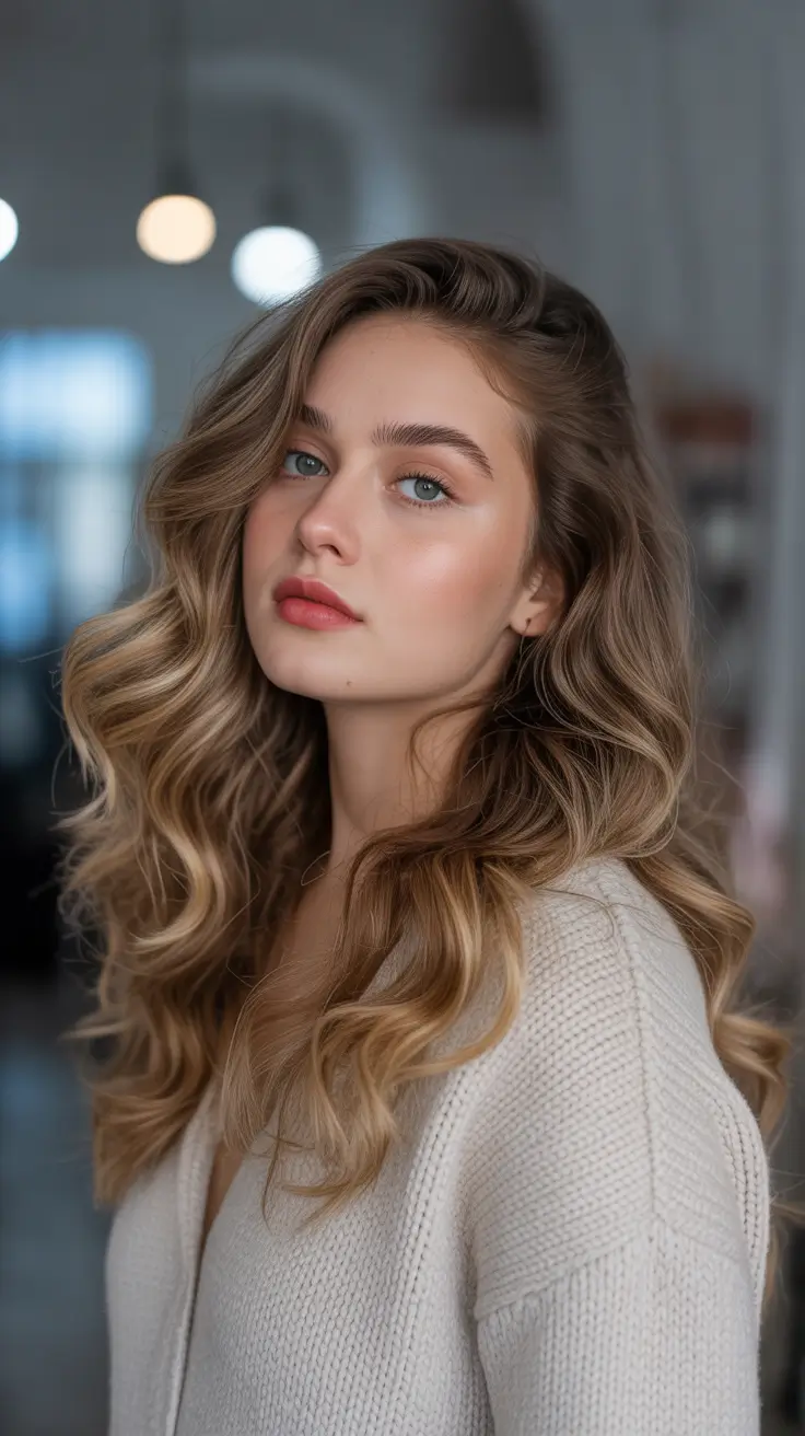 easy fall hairstyles 2025 Voluminous Hollywood Waves with a Fall Glow