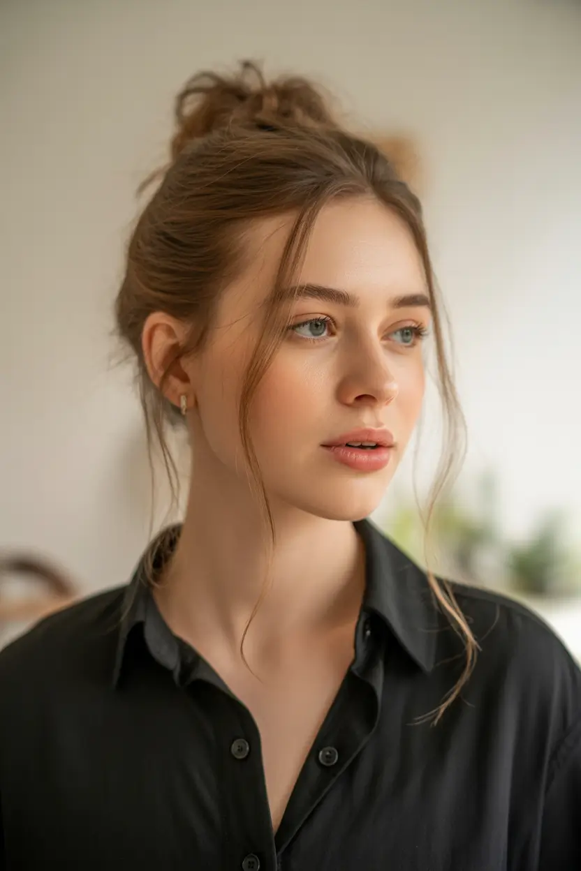 easy fall hairstyles Soft Twist Bun with Effortless Energy