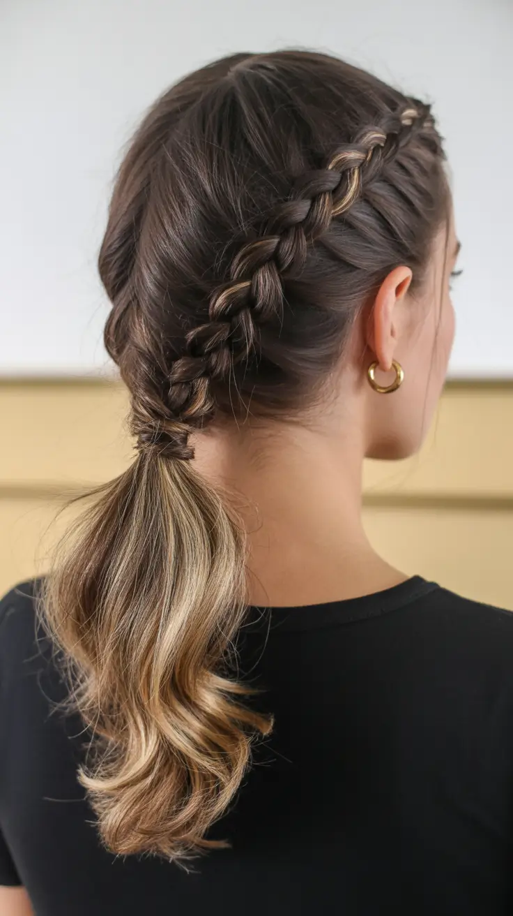 easy fall hairstyles for school Double Dutch Crown Meets Low Tail Twist
