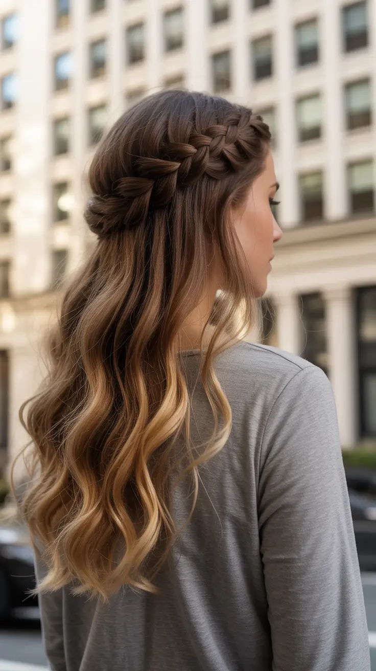 easy fall hairstyles Waterfall Crown on Soft Waves