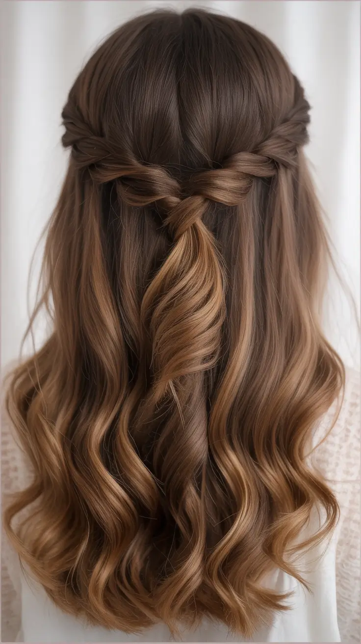 easy fall hairstyles Knotted Half Up with Defined Curls