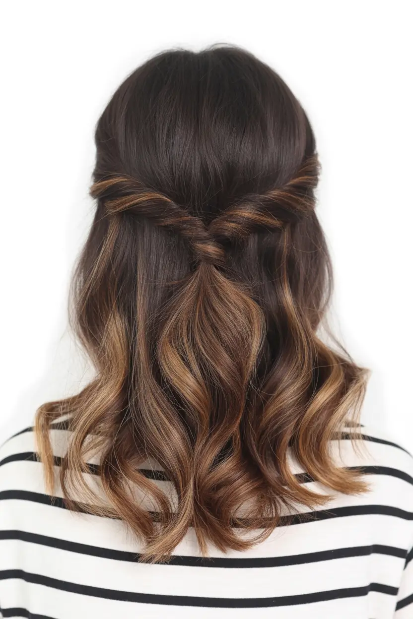 easy fall hairstyles Twisted Crown on Shoulder-Grazing Hair