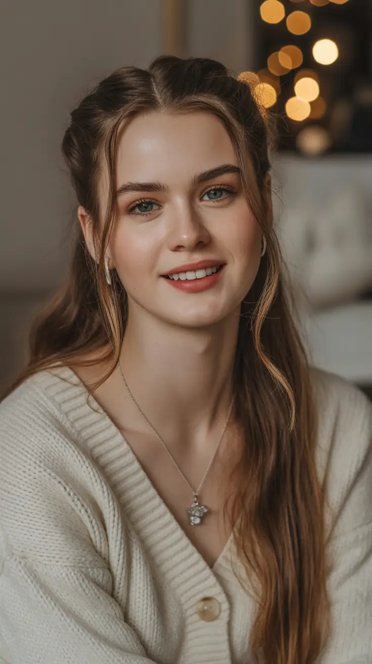 easy fall hairstyles half up Half-Up Twists for Effortless Weekend Vibes