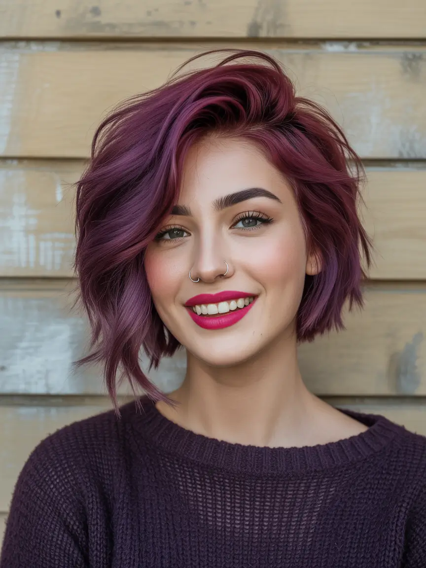 easy fall hairstyles Choppy Plum Bob for the Bold Souls