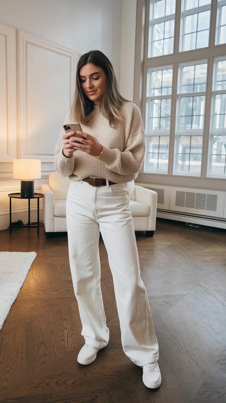 everyday fall outfits Creamy Neutrals with a Soft Touch